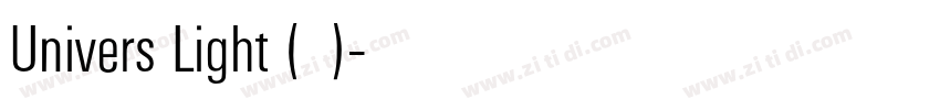 Univers Light (正文)字体转换